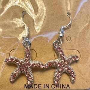 NWT Pink Starfish Earrings